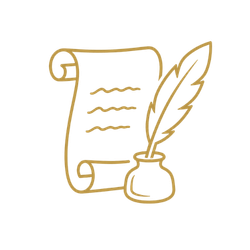 Quill and parchment